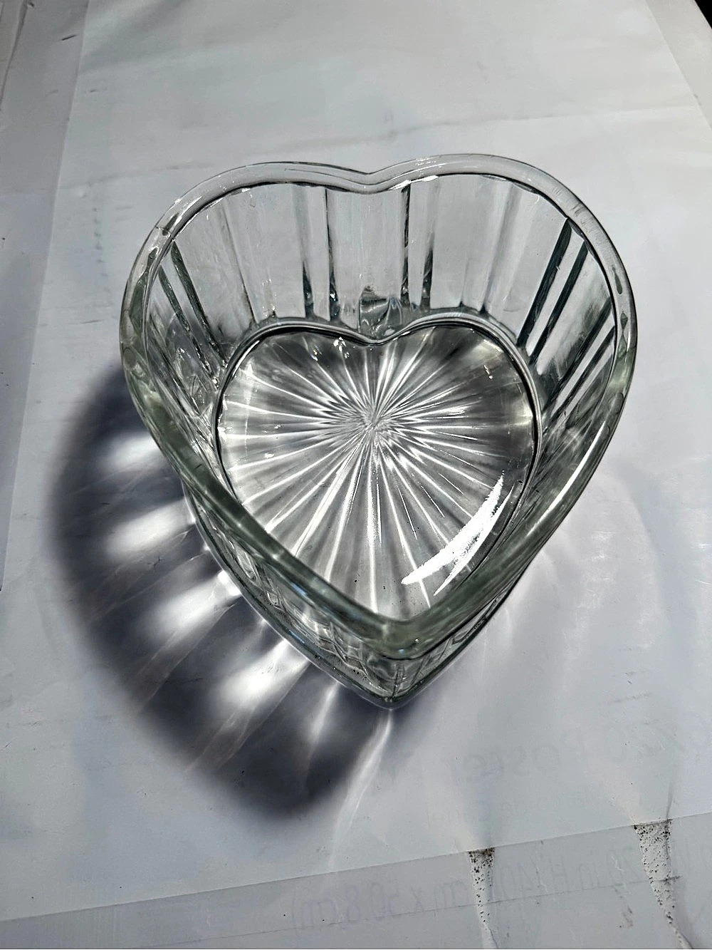 Clear Heart-Shaped Glass Decor Bowl